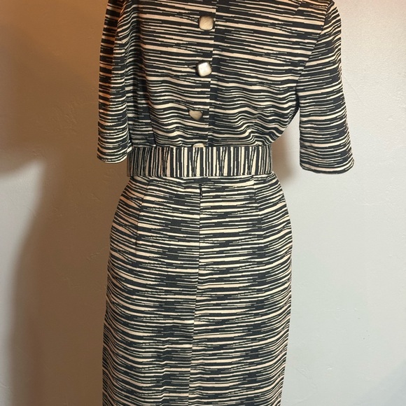Trina Turk Belted Brown And Cream Print Dress Size 4 - Picture 2 of 8